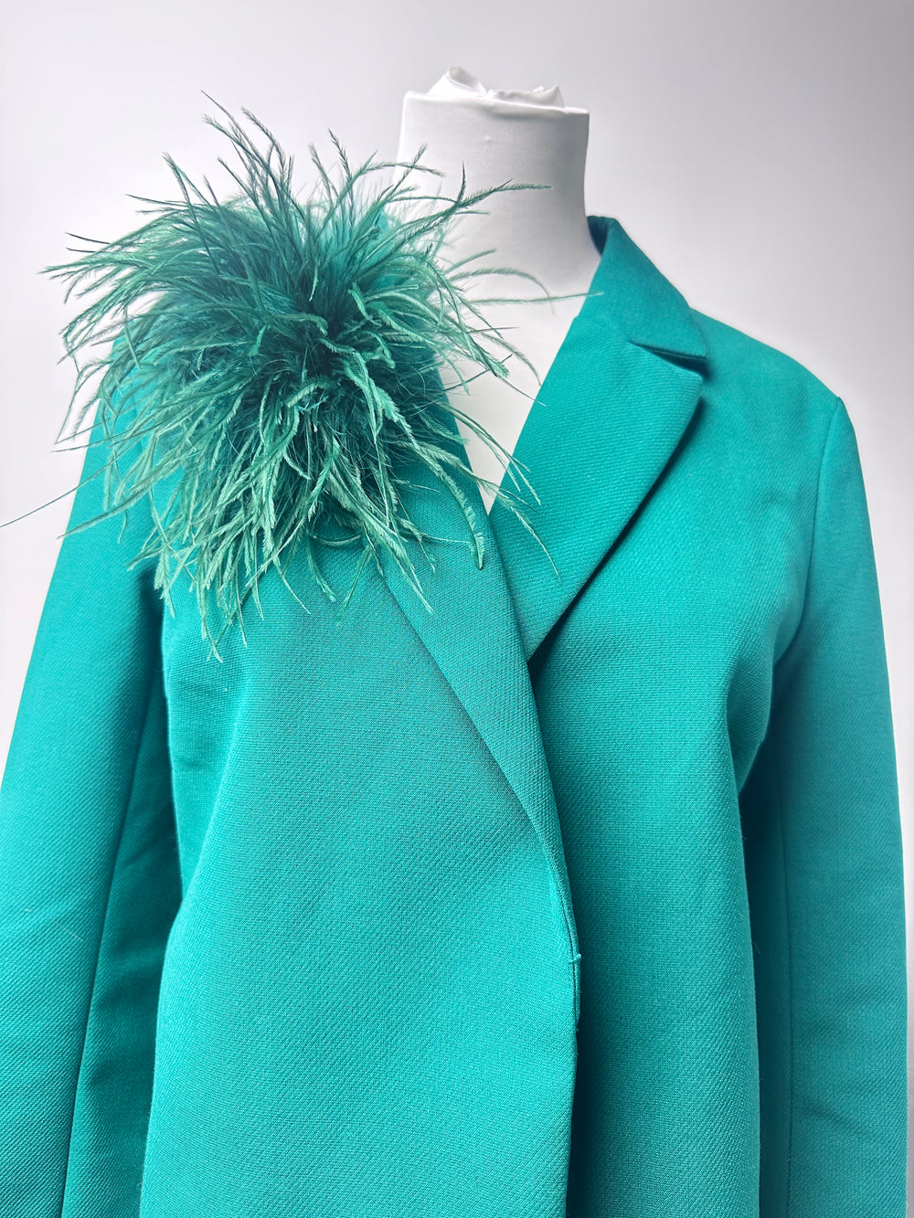 Dark Green Marabou Feather Brooch
