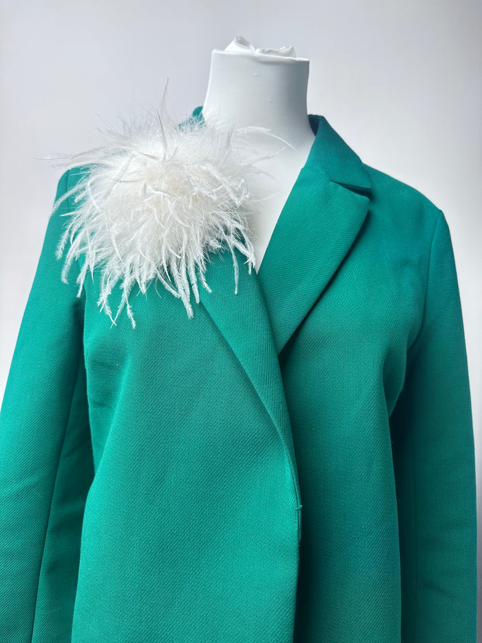 White Marabou Feather Brooch