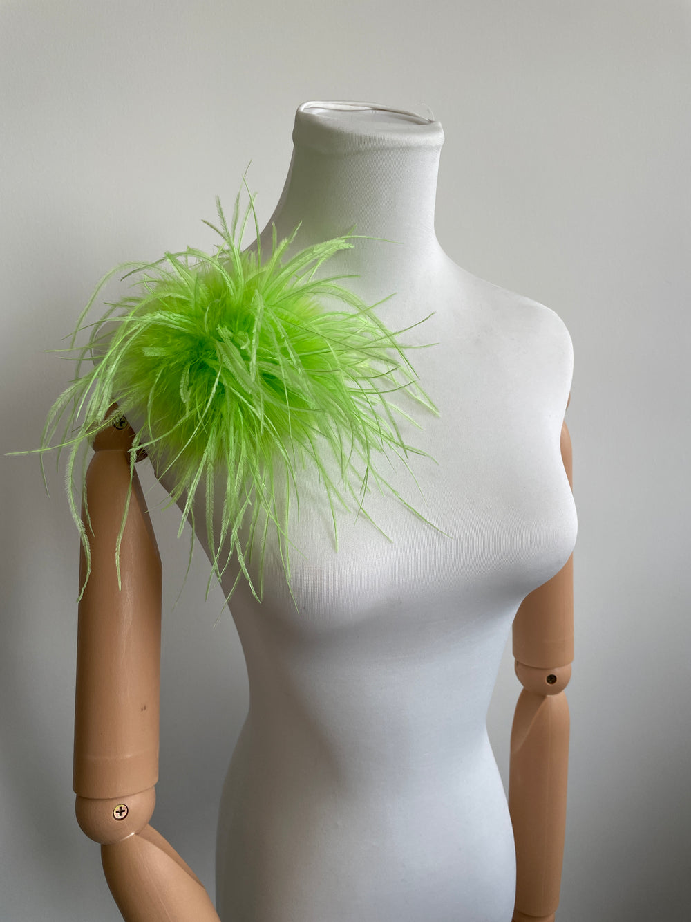 Apple Green Marabou Feather Brooch