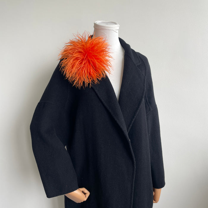 Orange Ostrich Feather Brooch