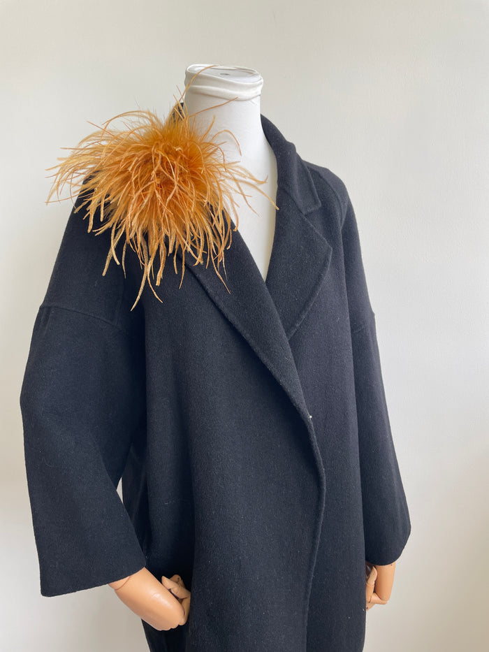 Caramel Camel Marabou Feather Brooch