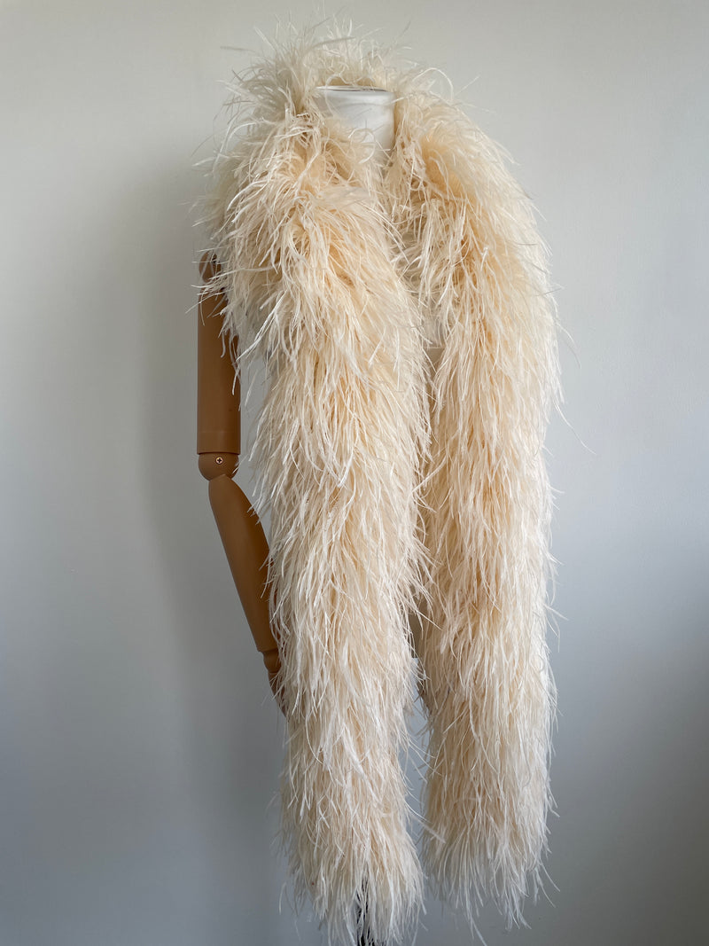 Champagne Ostrich Feather Boa Shawl – Luxury Feather Wrap