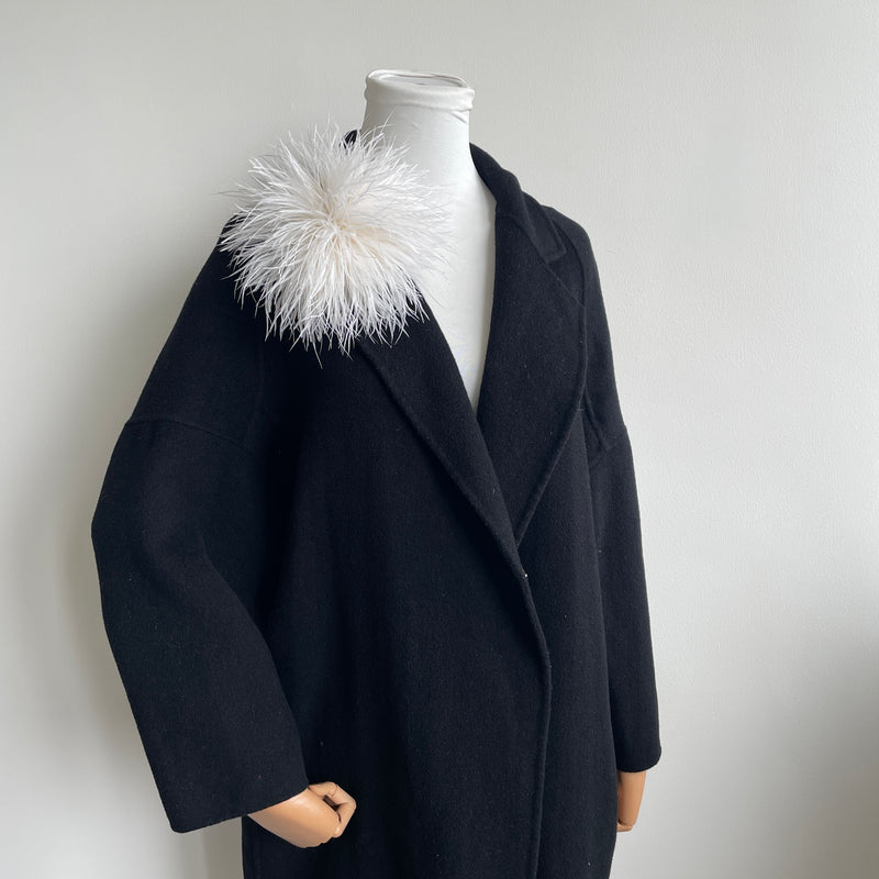 White Ostrich Feather Brooch