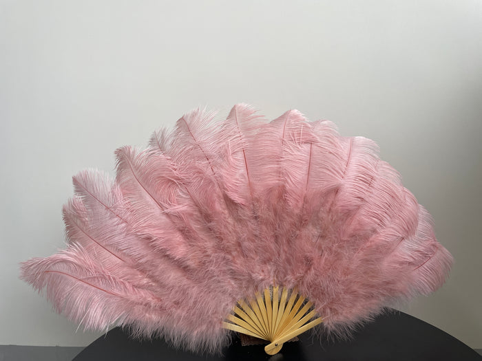 Dusty Pink Ostrich Feather Fan