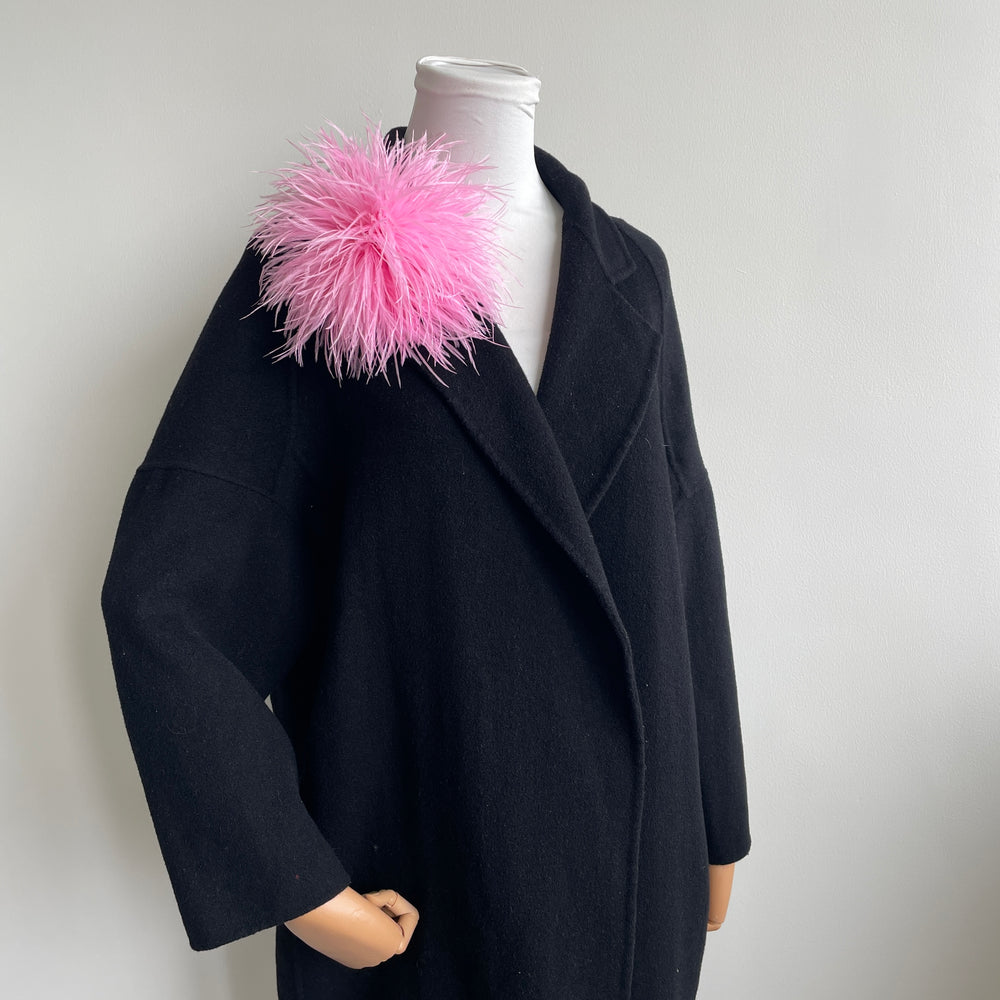 Pink Ostrich Feather Brooch