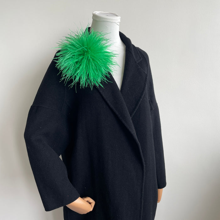 Grass Green Ostrich Feather Brooch