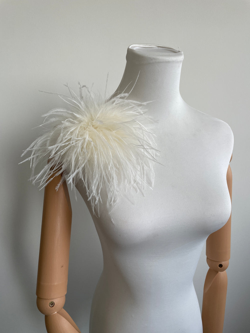 Apricot Marabou Feather Brooch