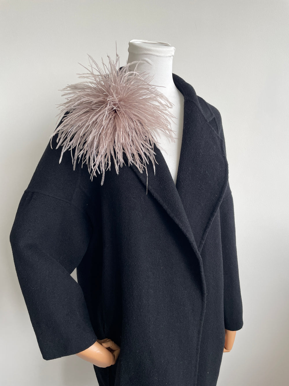 Mauve Pink Ostrich Feather Brooch
