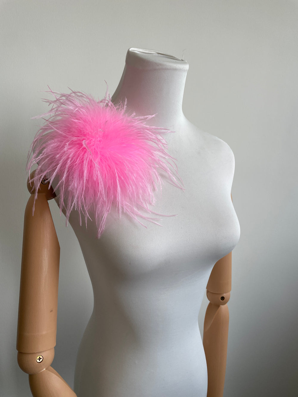 Pink Marabou Feather Brooch