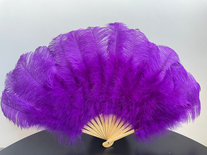 Purple Ostrich Feather Fan