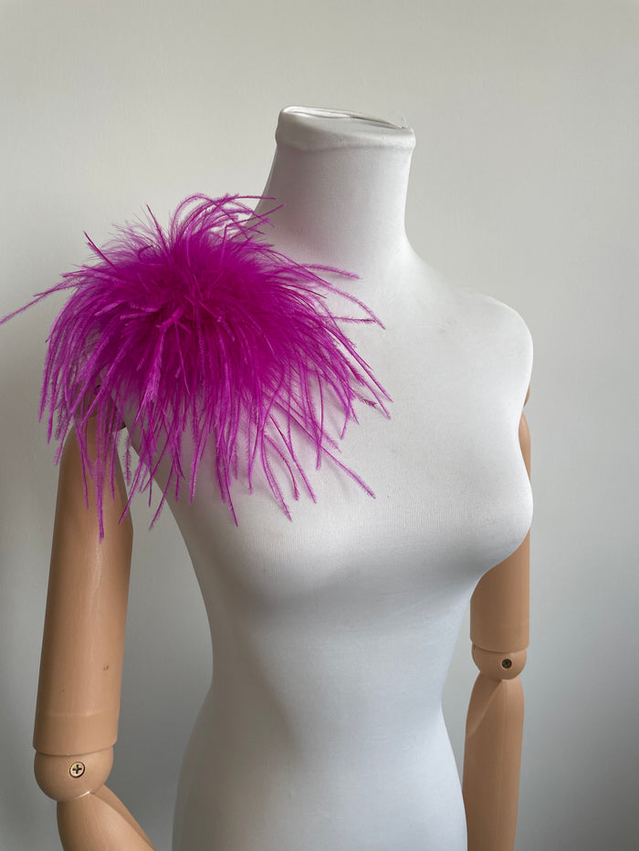 Rose Marabou Feather Brooch