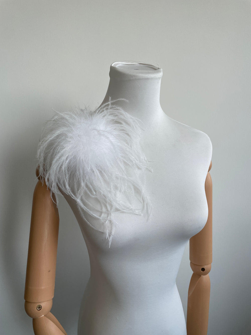 White Marabou Feather Brooch